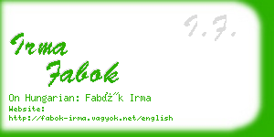 irma fabok business card